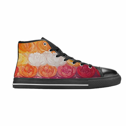 MEN'S Lesbian Flag Color High Top Canvas Wallpaper Art Custom Sneakers