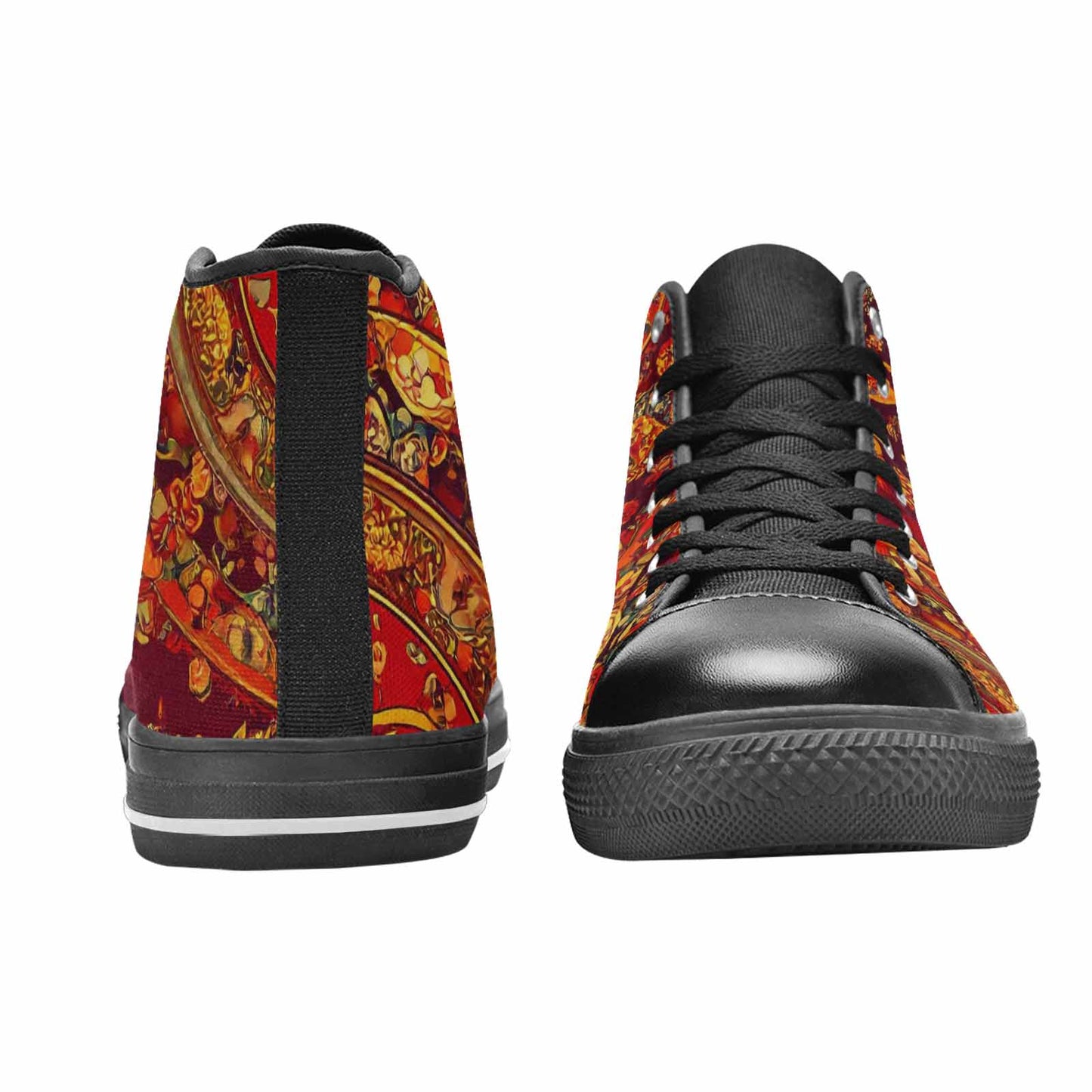 MEN'S Mandala Lions High Top Canvas Cottagecore Sneakers