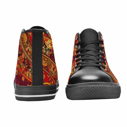 MEN'S Mandala Lions High Top Canvas Cottagecore Sneakers