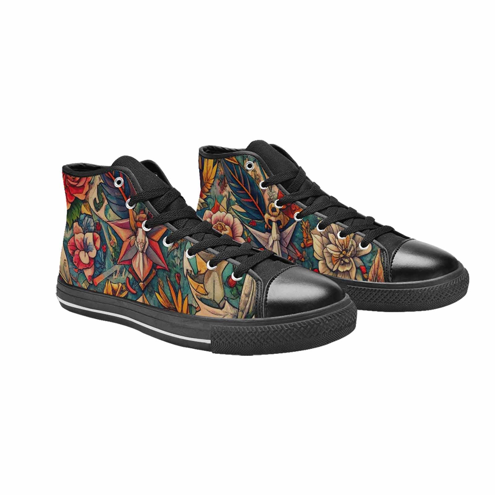 MEN'S Old School Tattoo High Top Canvas Cottagecore Custom Shoes
