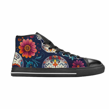 MEN'S Day Of Dead Sugar Skull High Top Canvas Y2K Shoes