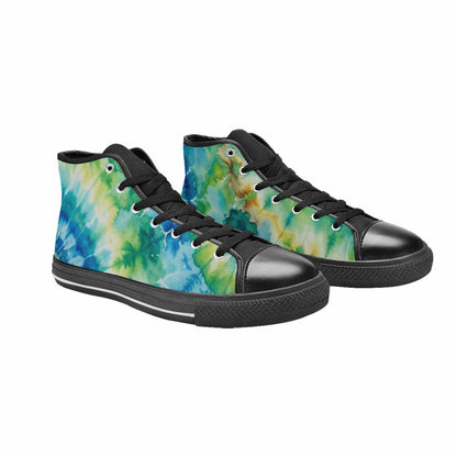 MEN'S Tie Dye Swirl High Top Canvas Dark Academia Shoes