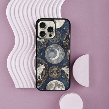 iPhone 16 Pro Max Case — Wolves Everywhere Collage Overlap Small Wolf, Custom Print Case Cover