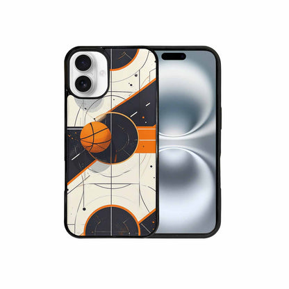 iPhone 16 Plus Case — Basketball Pattern Court Lines And Balls, Custom Print Case Cover