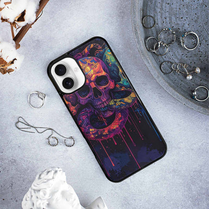 iPhone 16 Plus Case — Snakes And Skulls Collage Custom, Custom Phone Case
