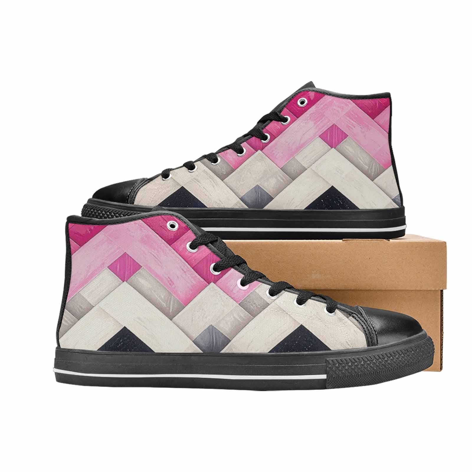 MEN'S Genderfluid Flag Color High Top Canvas Dark Academia Custom Shoes