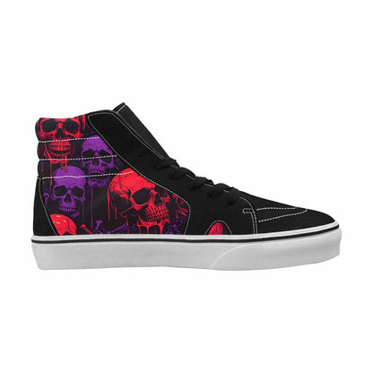 MEN'S Red + Purple Skeletons High Top Canvas Surreal Custom Shoes