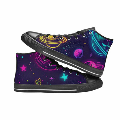 MEN'S Space Galaxy Astronaut High Top Canvas Grunge Custom Sneakers