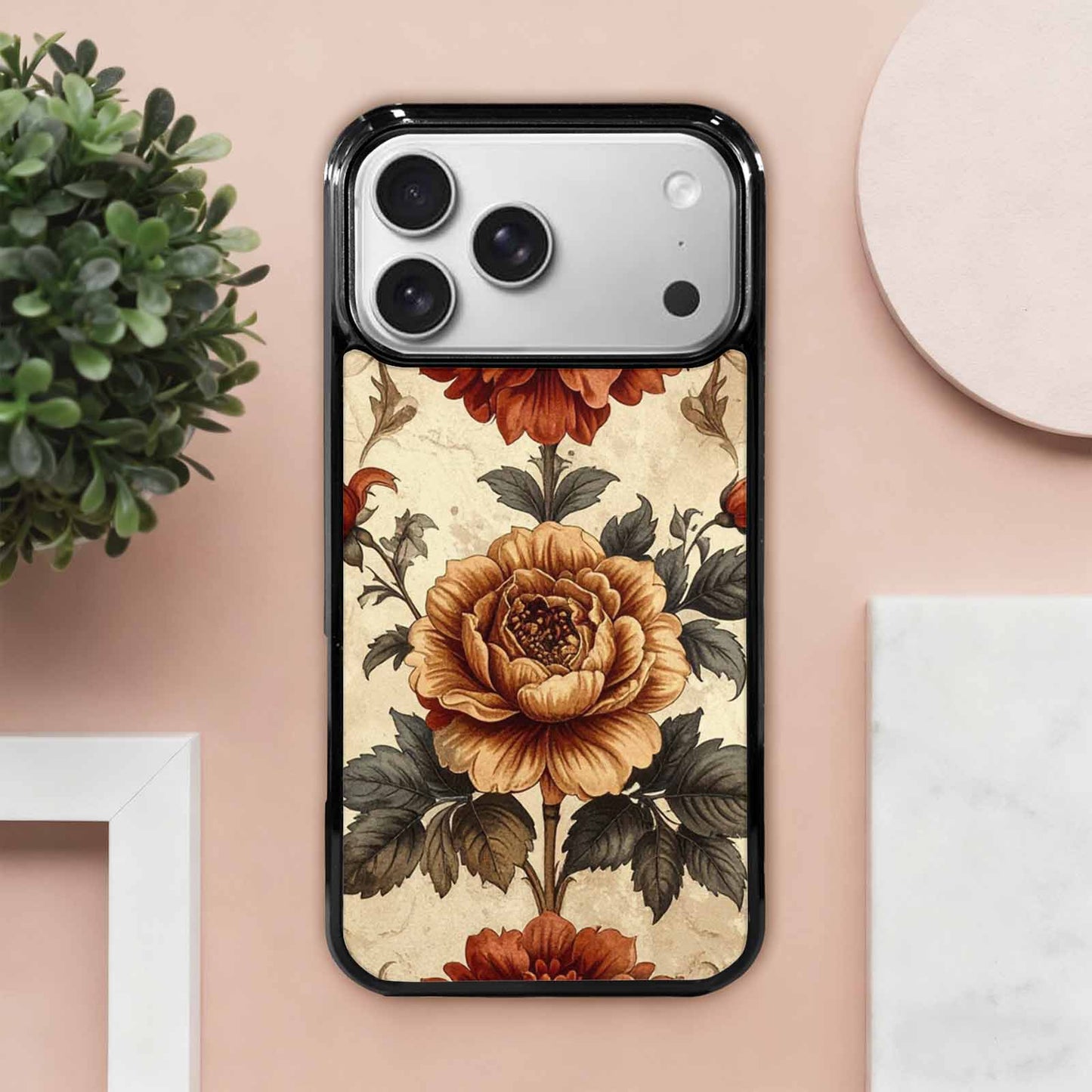 iPhone 17 Pro Max Case — Vintage Botanical Art Pattern Floral, Custom Print Case Cover