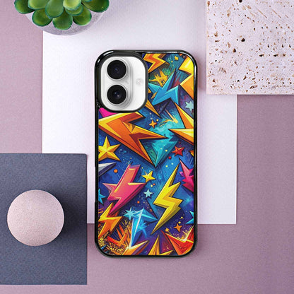 iPhone 16 Case — Lightning Bolt Storm Pattern Hundreds Of, Custom Printed Phone Case