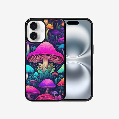 iPhone 16 Case — Mushroom Psychedelic Art Seamless Pattern Vibrant, Unique Phone Case Design