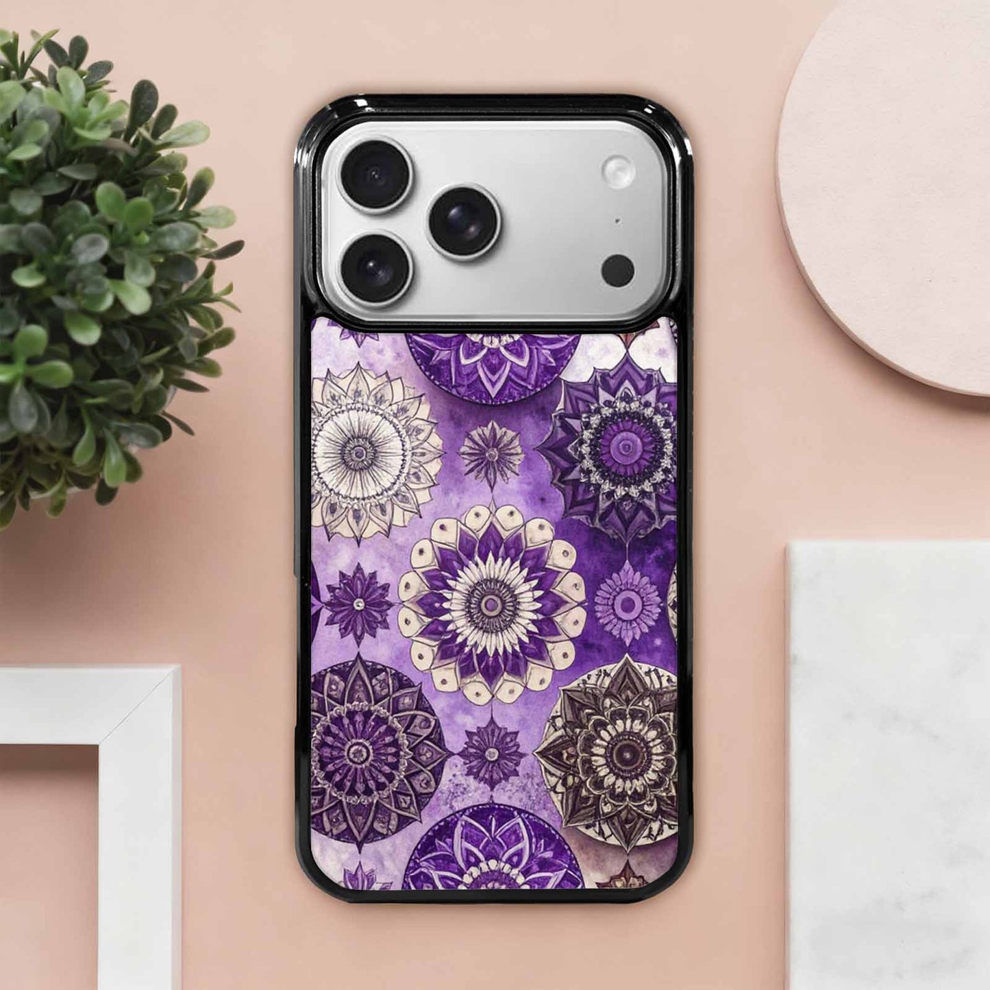 iPhone 17 Pro Max Case — Small Mandala Pattern, Randomly Floral, Custom Printed Phone Case