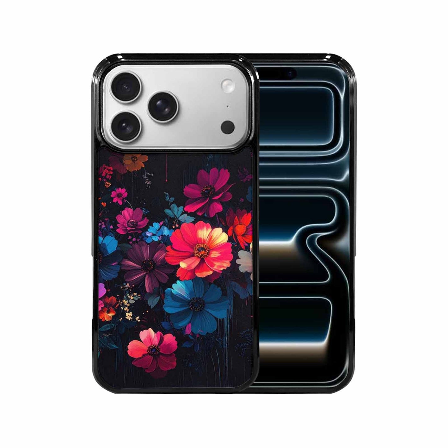 iPhone 17 Pro Max Case — Shadowy Glitch Floral Pattern Floral, Custom Phone Case