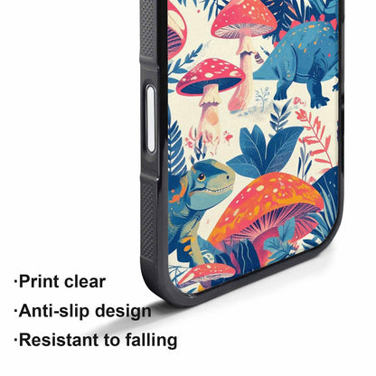 iPhone 17 Pro Case — Vintage Dinosaurs Mushroom Retro Vintage, Custom Printed Phone Case