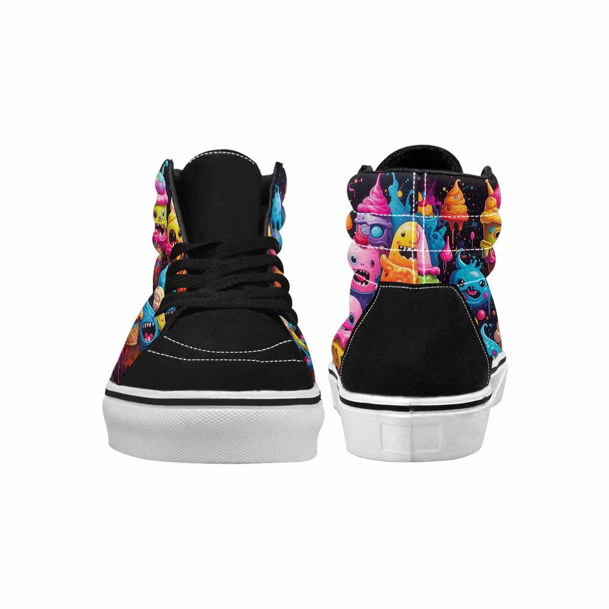 MEN'S Ice Cream Monsters  High Top Canvas Vibrant Chaos Custom Sneakers