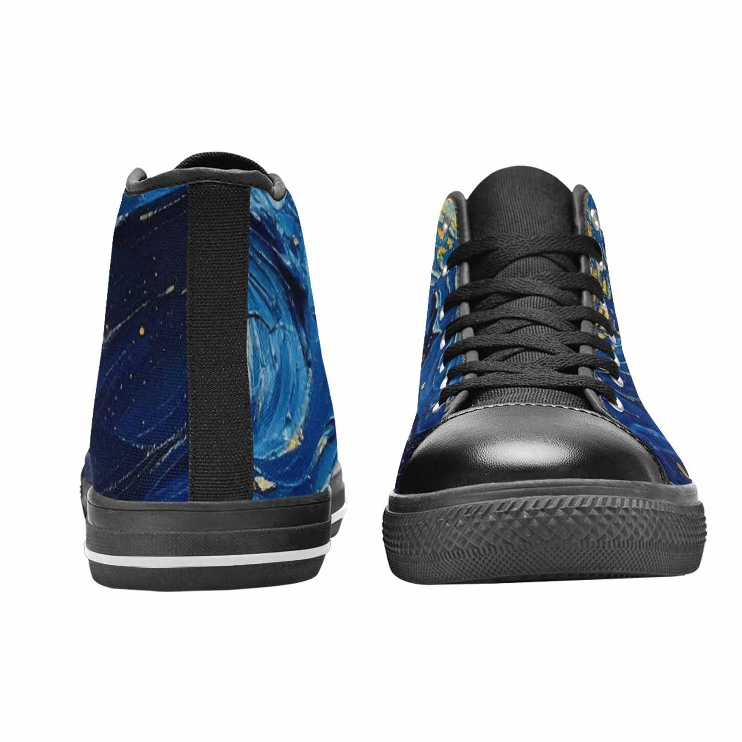 WOMEN'S Starry Night Galaxy High Top Canvas Vibrant Chaos Shoes