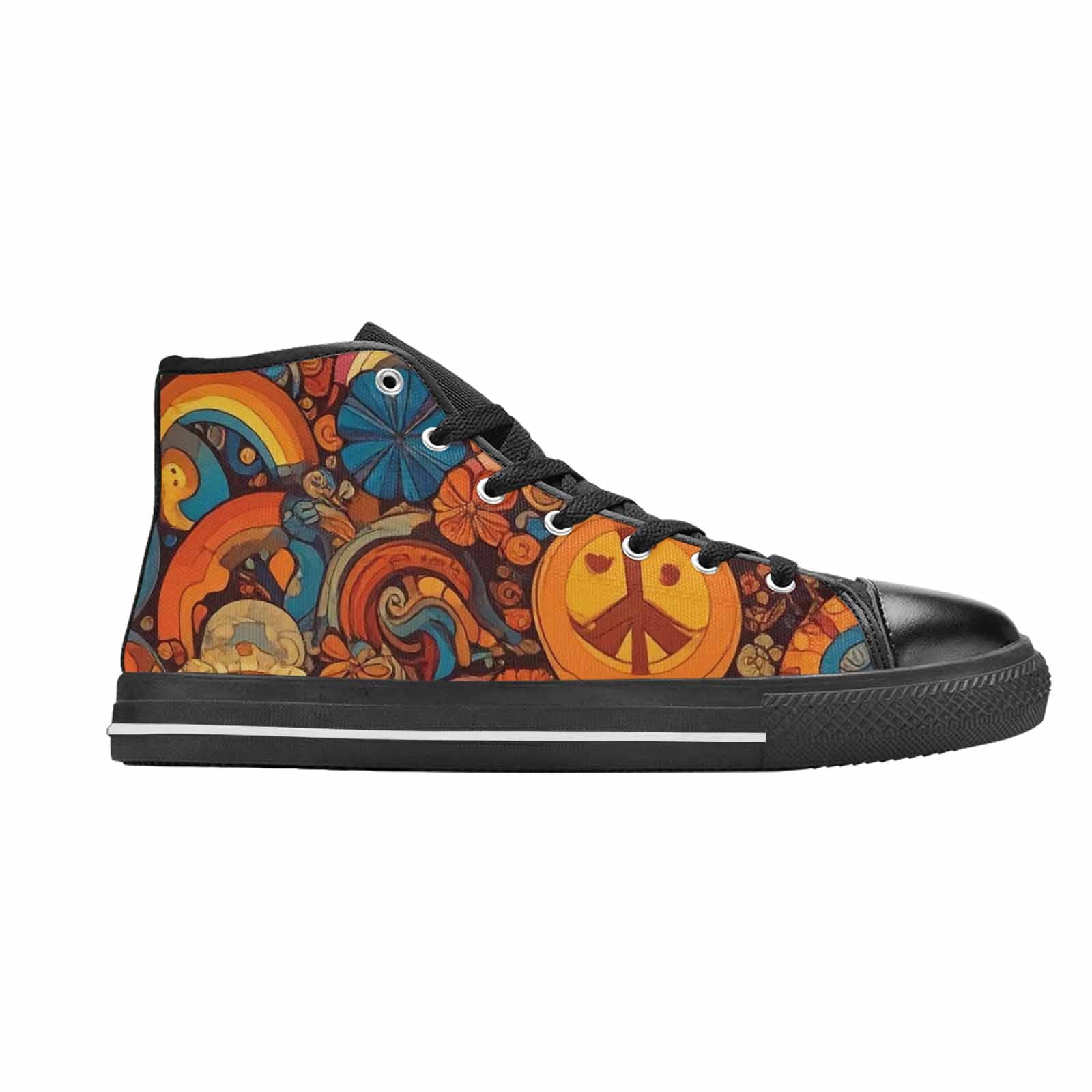 MEN'S Groovy 70S Peace High Top Canvas Y2K Custom Shoes