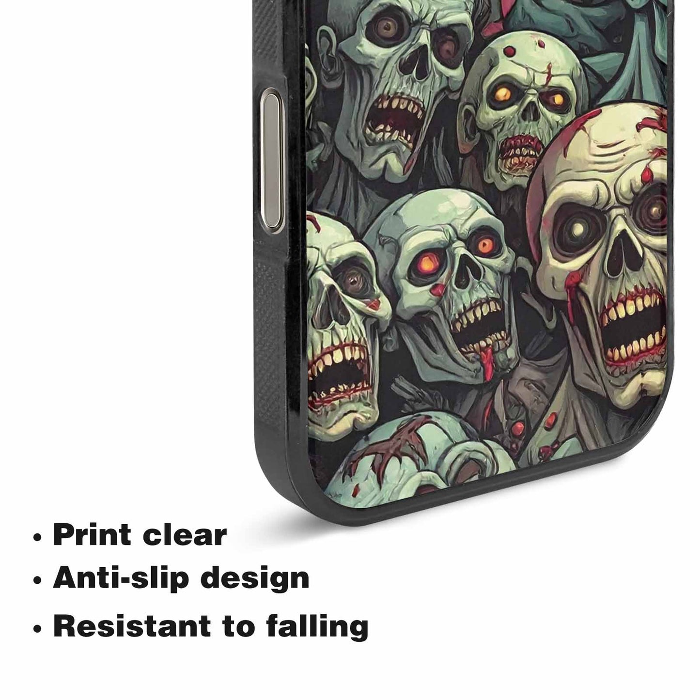 iPhone 16 Pro Max Case — Zombie Head Pattern Hundreds Of Small, Original Design Phone Case