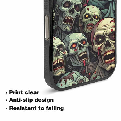 iPhone 16 Pro Max Case — Zombie Head Pattern Hundreds Of Small, Original Design Phone Case