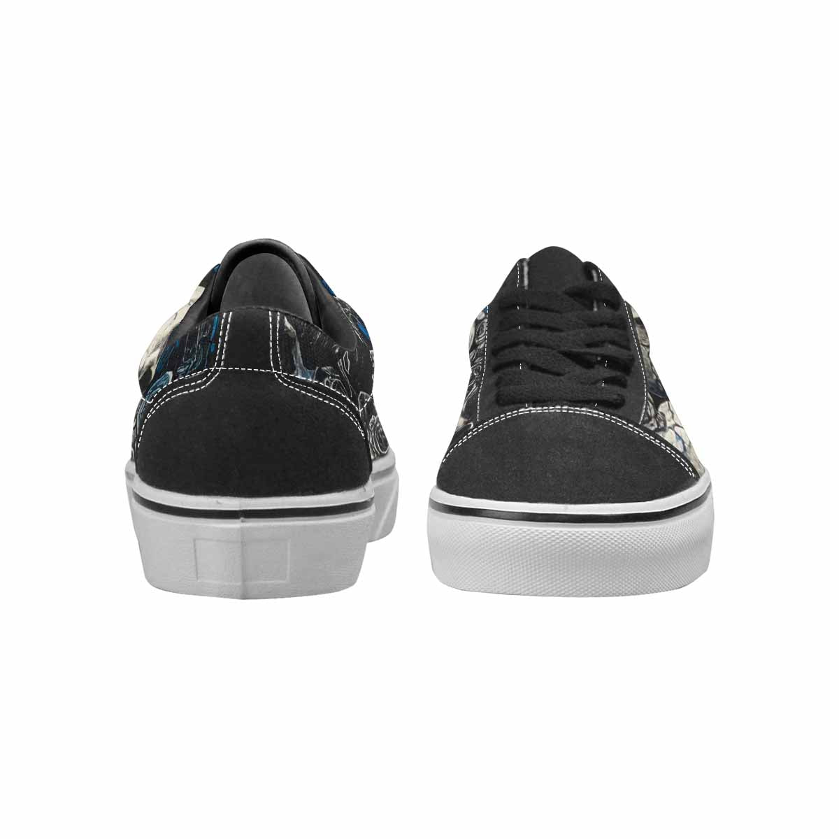WOMEN'S Skull Roses Lace-Up Canvas Wallpaper Art Sneakers