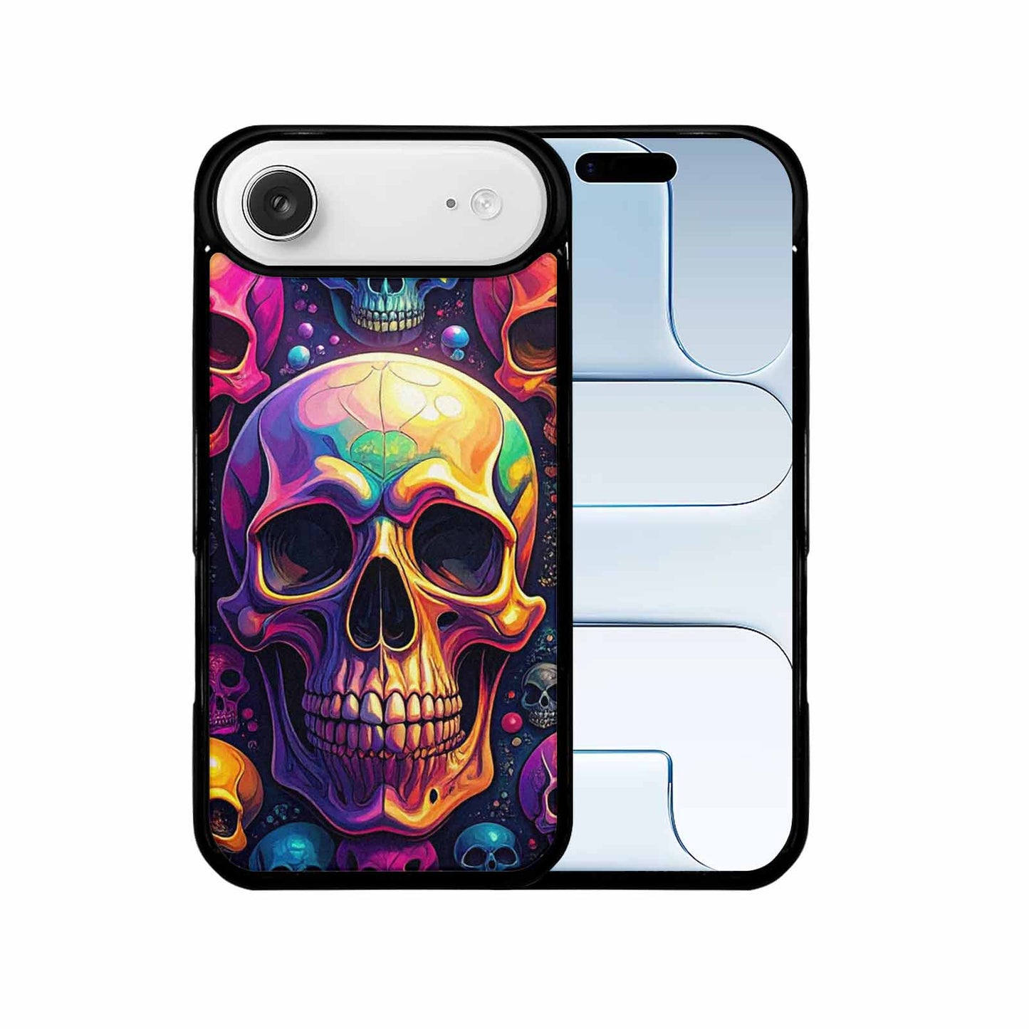 iPhone 17 Air Case — Iridescent Millions Of Paw Gothic Skulls, Unique Phone Case Design