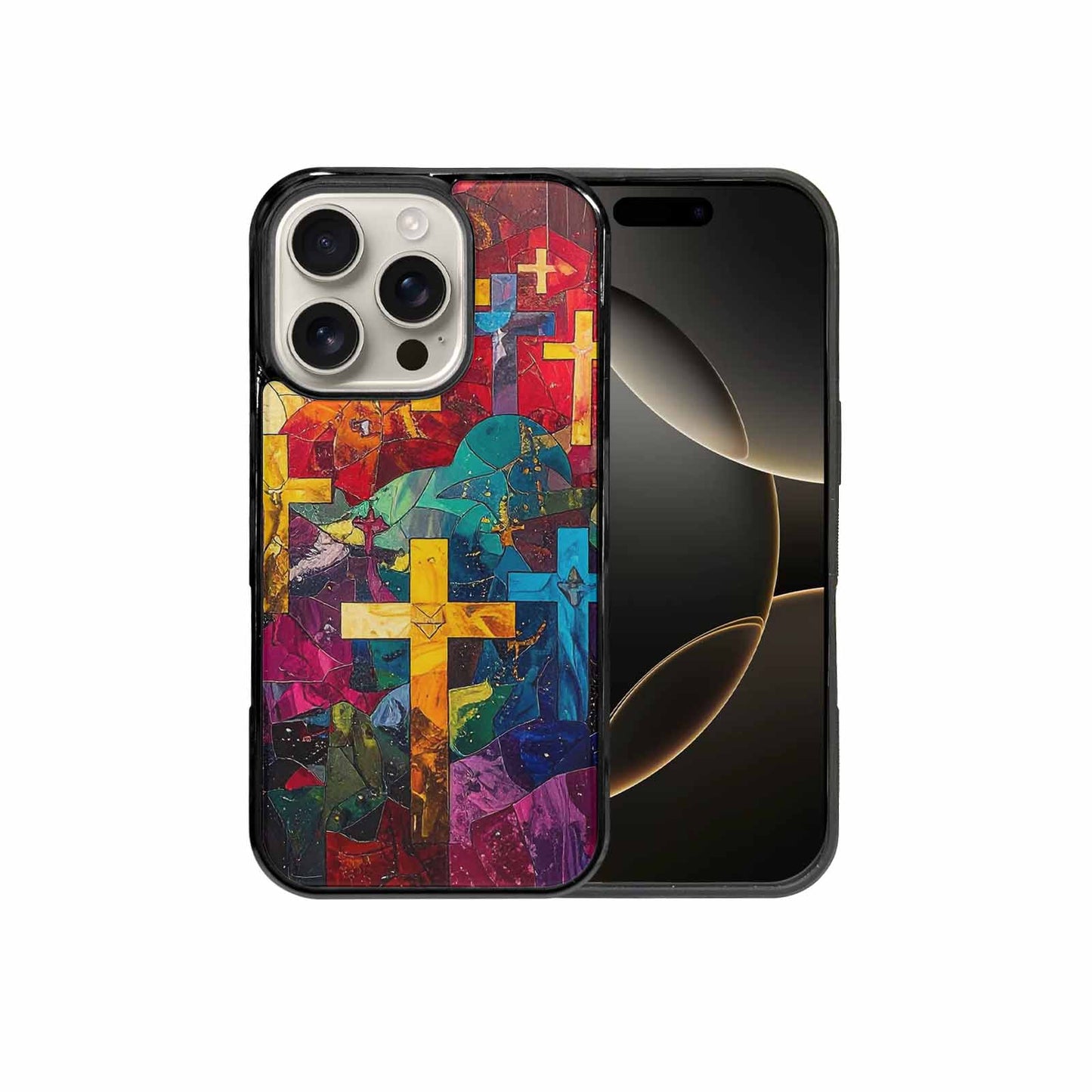 iPhone 16 Pro Case — Faith Cross And Faith Icons Pattern, Customized Protective Case