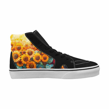 MEN'S Sunflower Burst High Top Canvas Vibrant Chaos Custom Sneakers