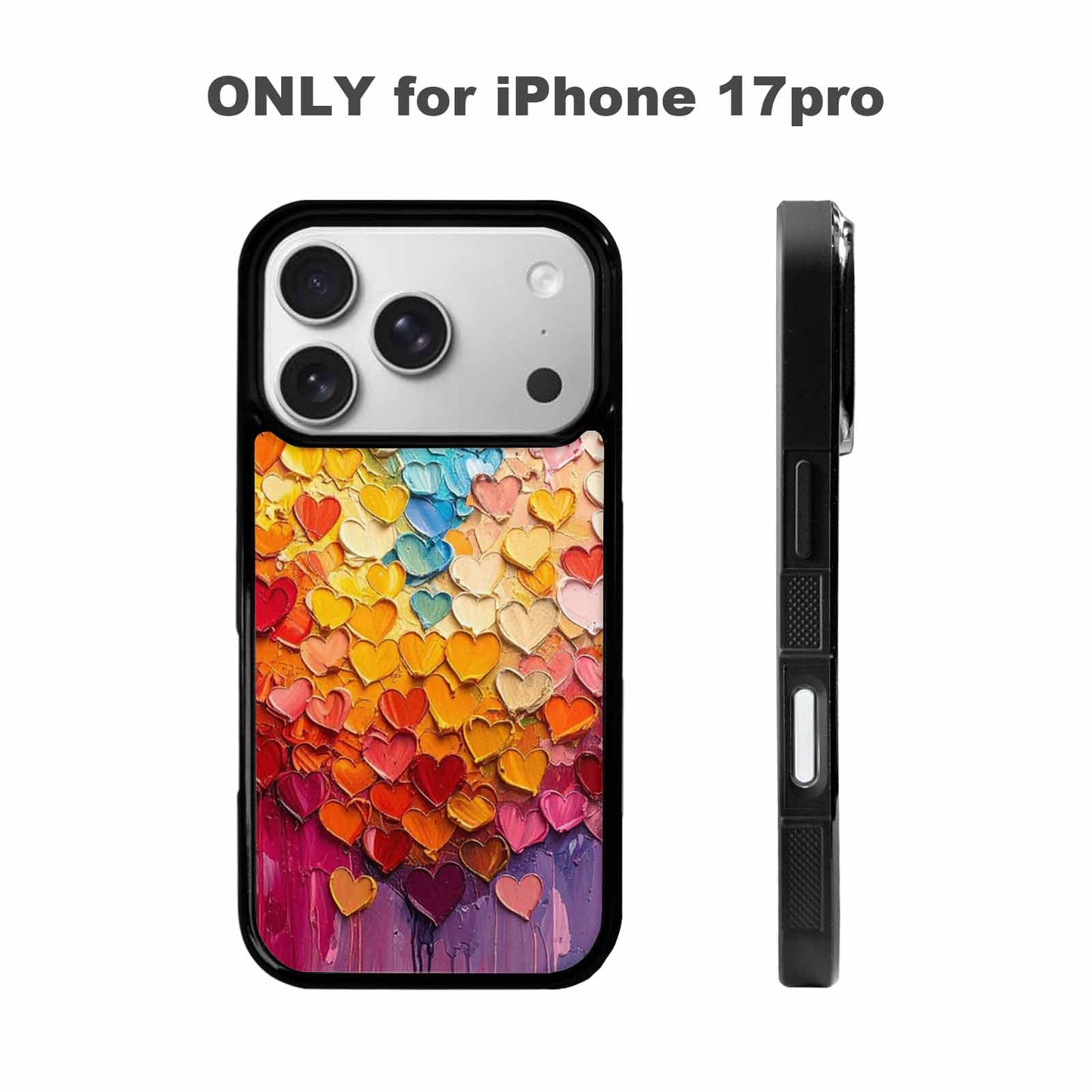 iPhone 17 Pro Case — Full Color Vibrant Heart Burst Original, Custom Phone Case