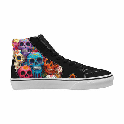 MEN'S Sugar Skulls Melting Sugar High Top Canvas Dark Academia Custom Sneakers