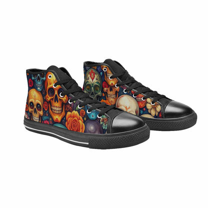WOMEN'S Skull High Top Canvas Y2K Custom Sneakers