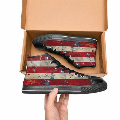 MEN'S American Flag Stars High Top Canvas Y2K Custom Sneakers
