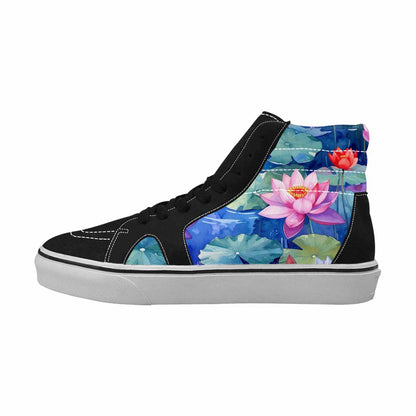 WOMEN'S Monet-Style Impressionist Water High Top Canvas Dark Academia Custom Shoes