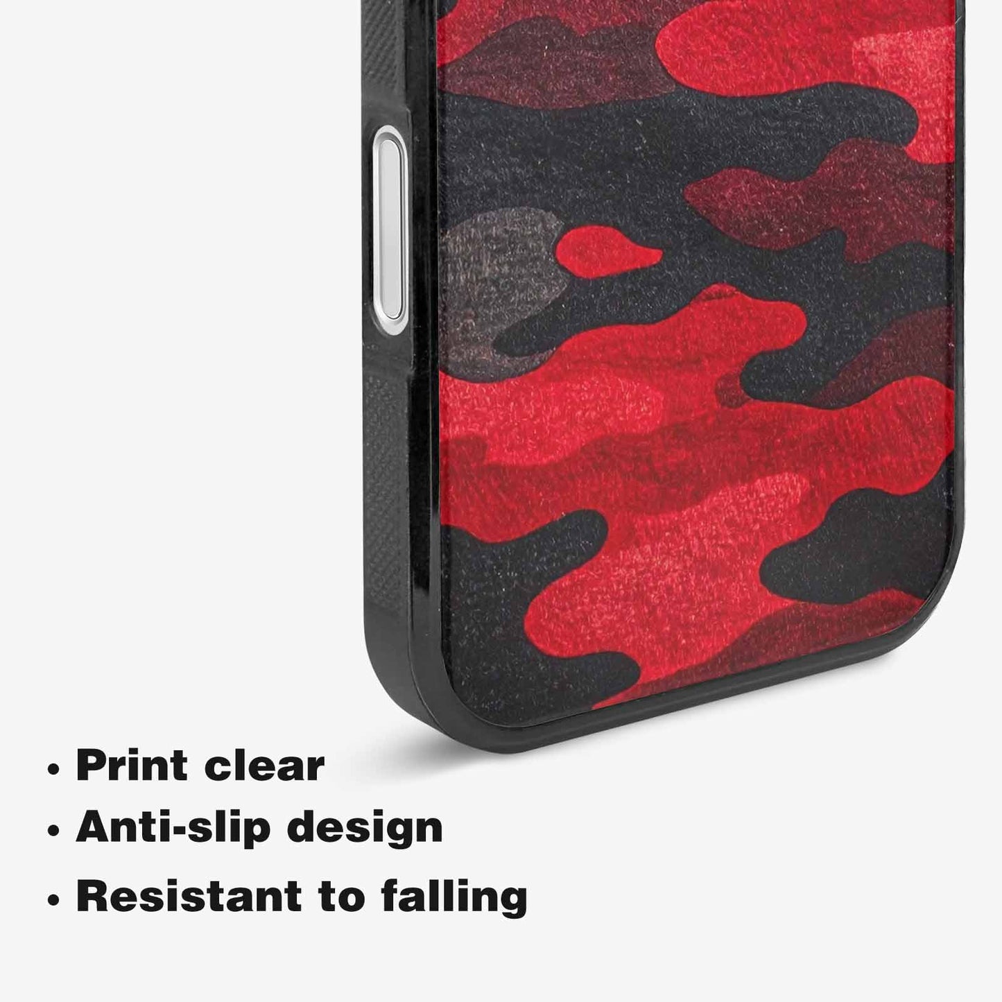 iPhone 16 Plus Case — Tactical Camo Red Black Custom, Custom Made Phone Cover