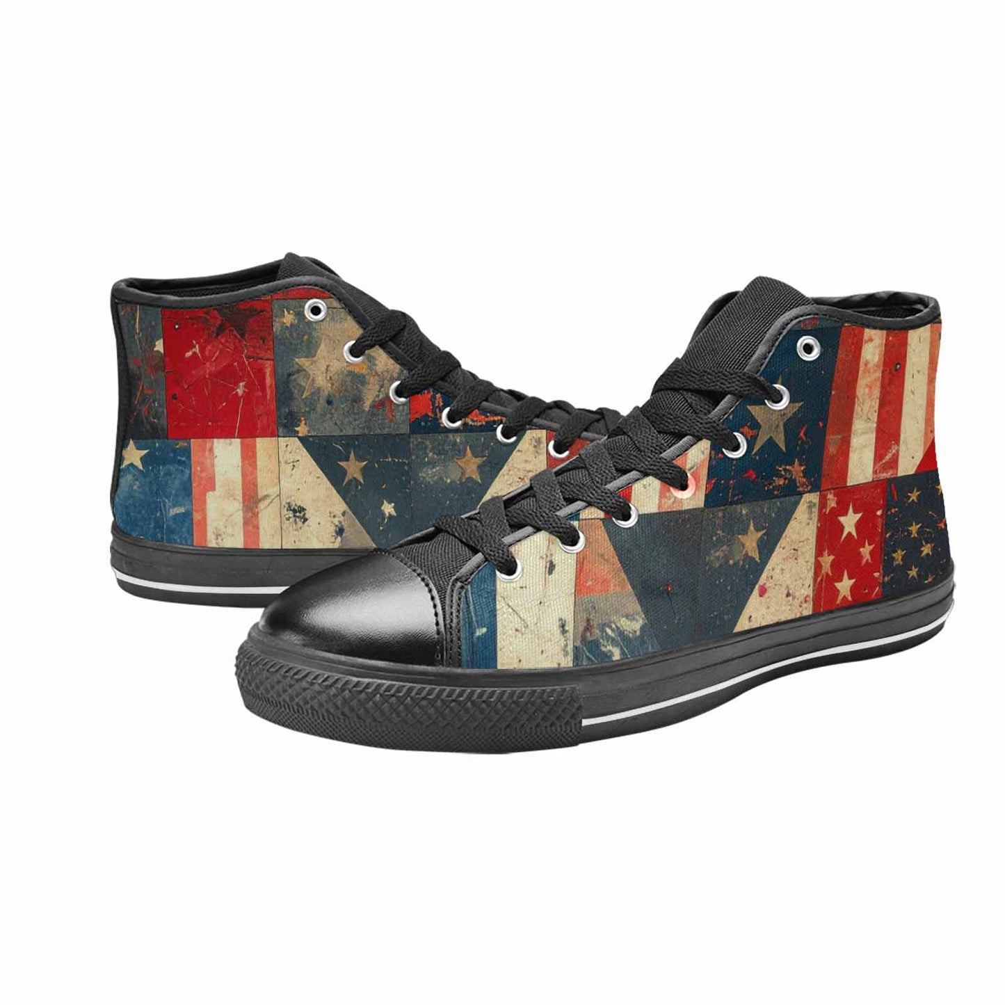 MEN'S American Flag Stars High Top Canvas Surreal Sneakers