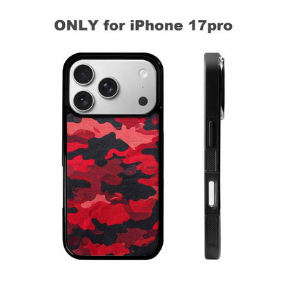 iPhone 17 Pro Case — Tactical Camo Red Black Custom Camo, Custom Designed Case Cover