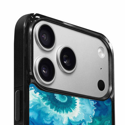 iPhone 17 Pro Case — Tie Dye Ocean Blues Blended Tie, Custom Made Phone Cover
