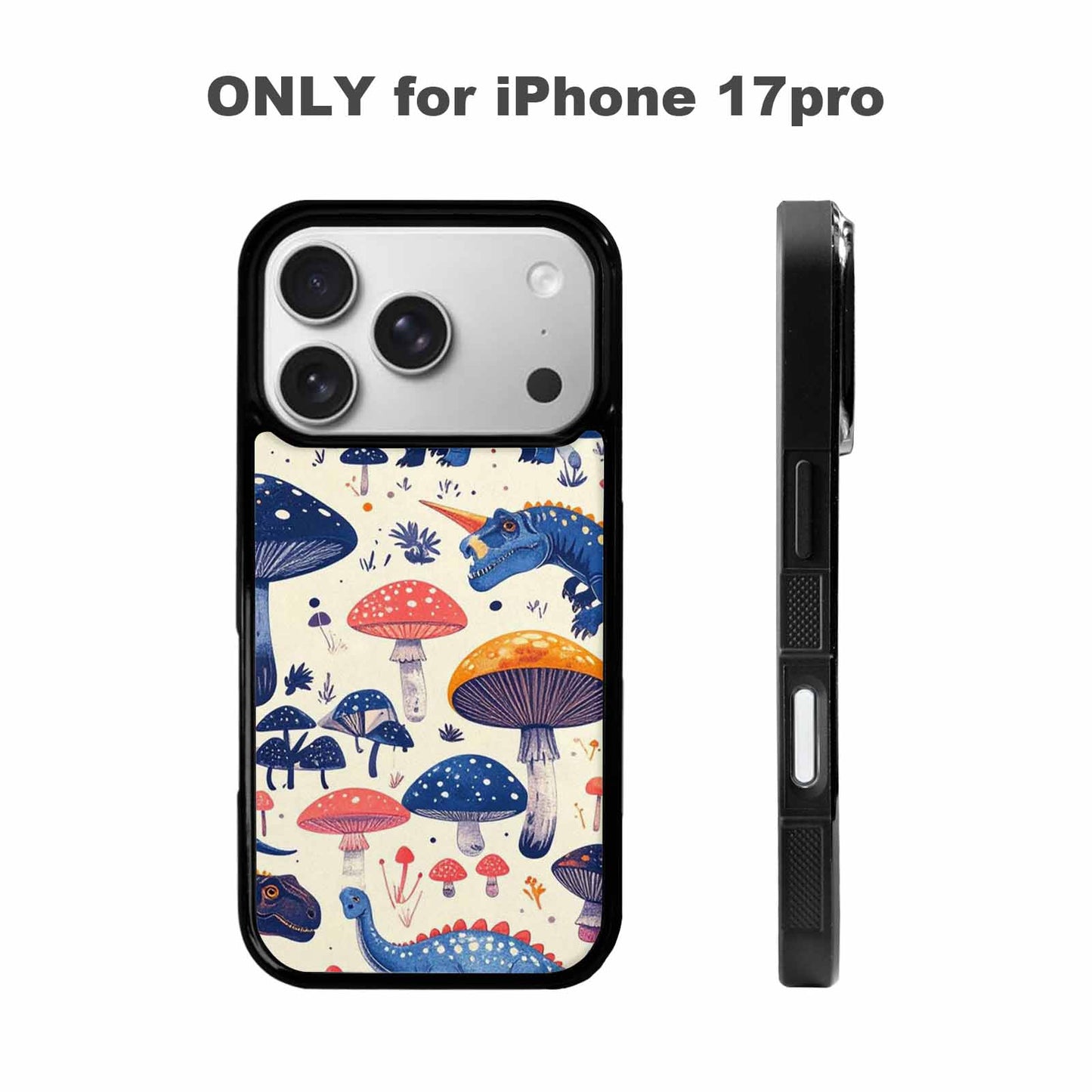 iPhone 17 Pro Case — Vintage Dinosaurs Mushroom Retro Vintage, Custom Phone Case