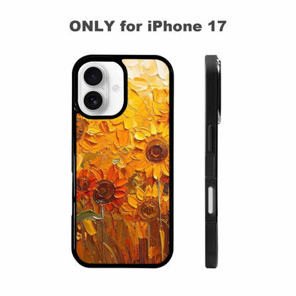 iPhone 17 Case — Impressionist Sunflower Brushstroke Pattern Floral, Custom Art Phone Cover
