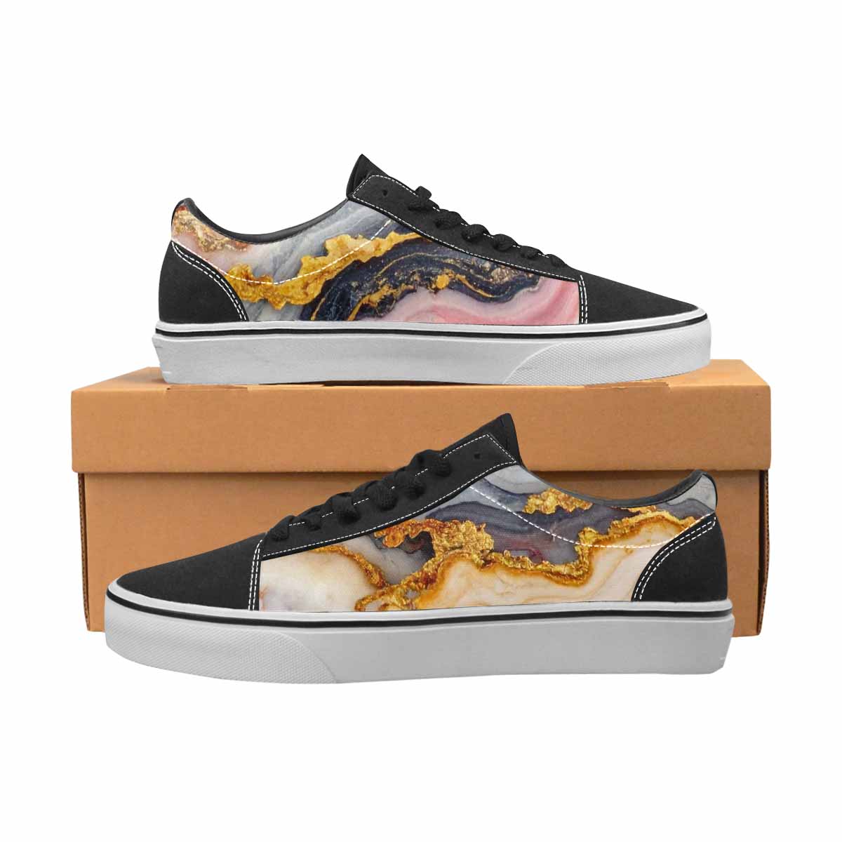WOMEN'S Marble Vein Lace-Up Canvas Aesthetic Shoes