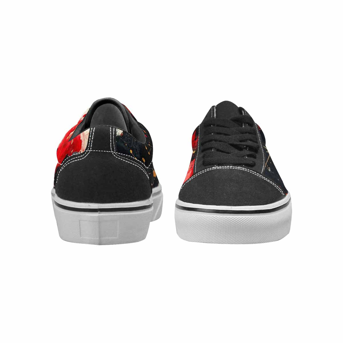 MEN'S Zodiac Black & Red Ink Canvas Custom Design Surreal Custom Print Sneakers