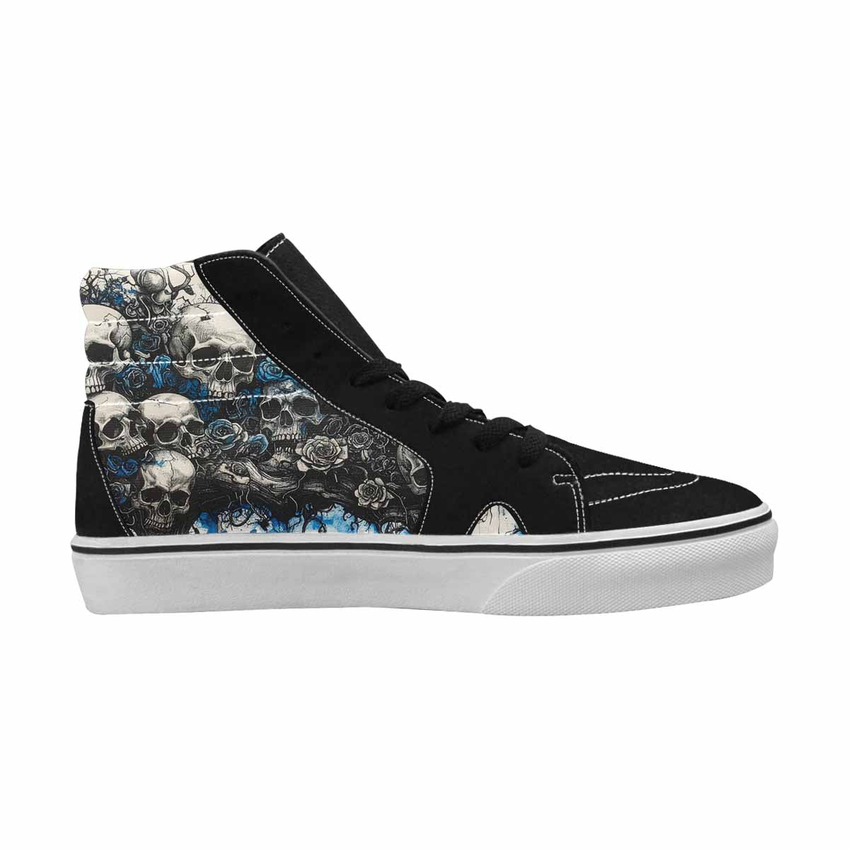 MEN'S Skull Roses High Top Canvas Wallpaper Art Sneakers