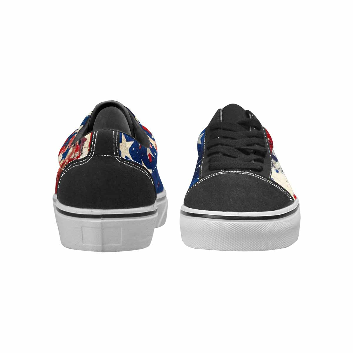 WOMEN'S Patriotic Stars Stripes Lace-Up Canvas Vibrant Chaos Custom Sneakers