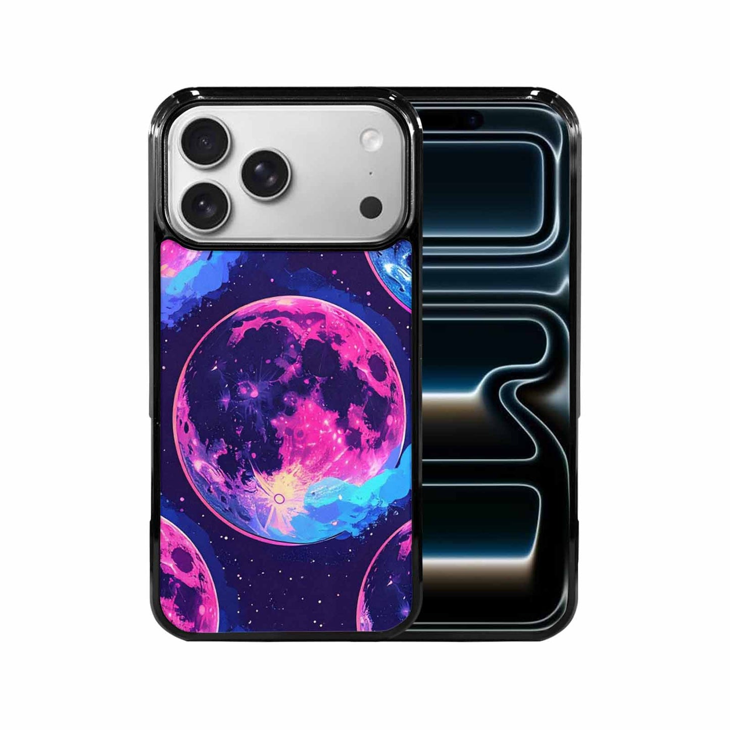 iPhone 17 Pro Max Case — Neon Winter Moon Cartoon Cute, Custom Print Case Cover