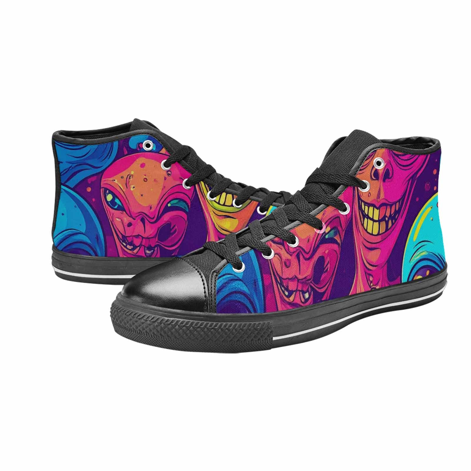 WOMEN'S Alien Ufo Cartoon High Top Canvas Dreamcore Sneakers