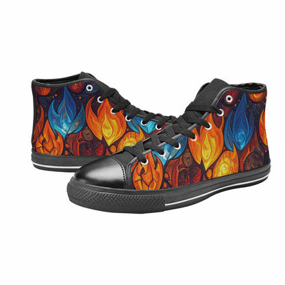 MEN'S Fire Flame High Top Canvas Aesthetic Sneakers
