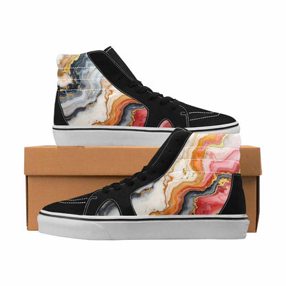 MEN'S Marble High Top Canvas Wearable Art Dark Academia Custom Print Sneakers