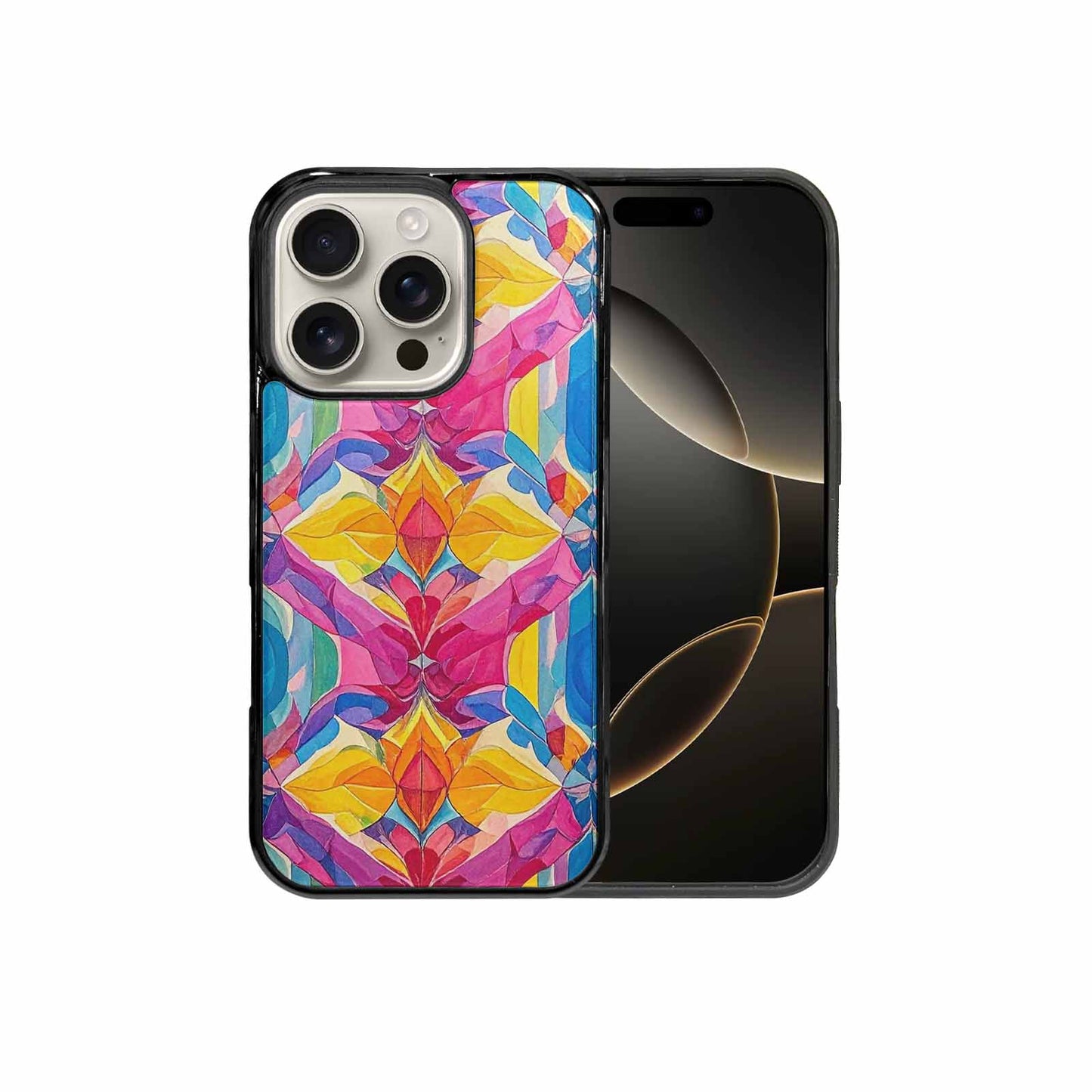 iPhone 16 Pro Case — Pansexual Flag Color Theme Small Rainbow, Custom Made Phone Cover