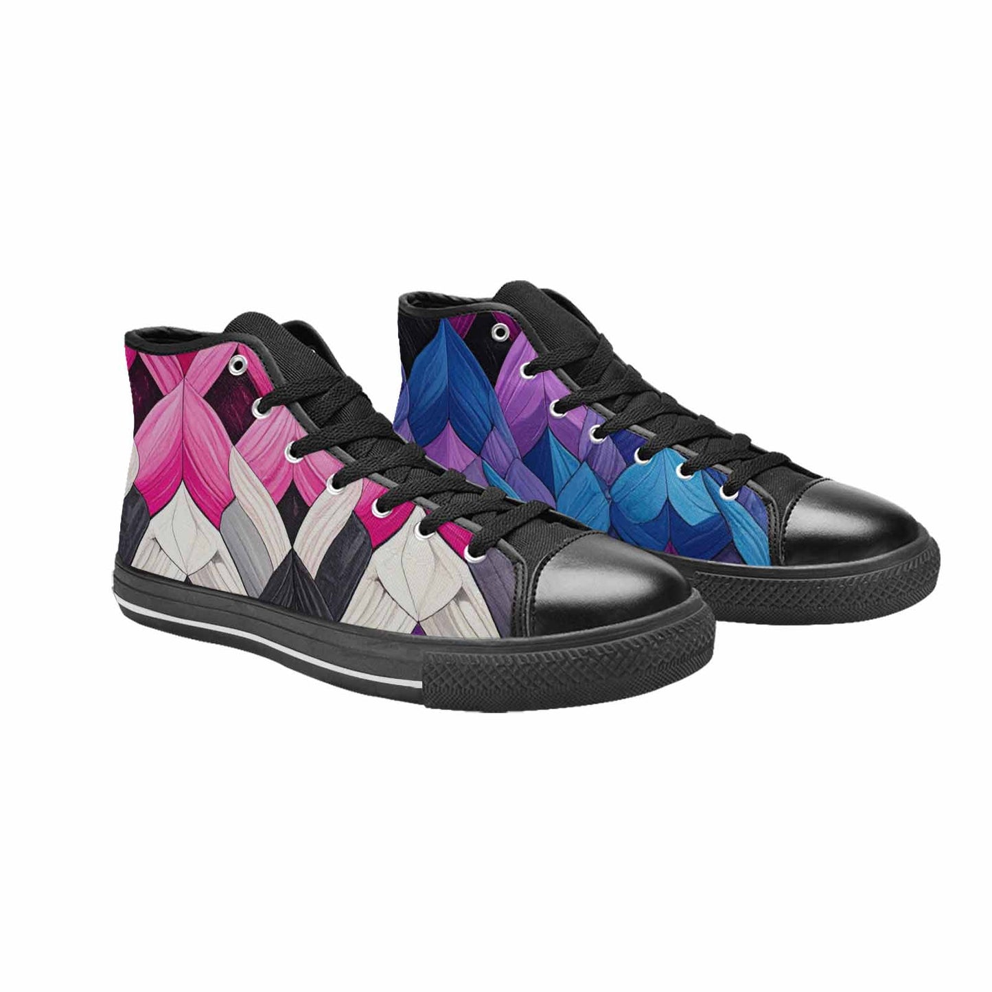 MEN'S Genderfluid Flag Color High Top Canvas Cottagecore Custom Sneakers
