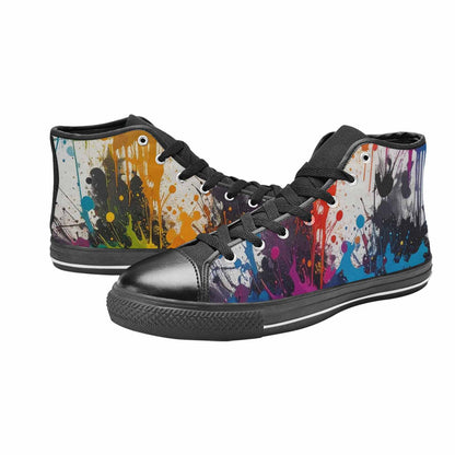 WOMEN'S Paint Splatter High Top Canvas Surreal Shoes