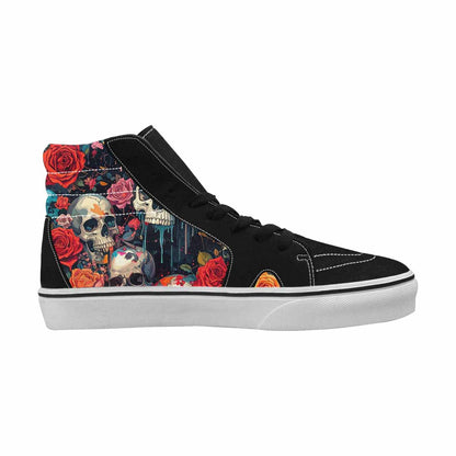 MEN'S Skulls Roses Melting Skulls High Top Canvas Y2K Custom Shoes